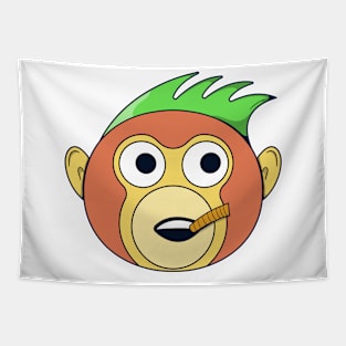 funny monkey cute colorful Tapestry