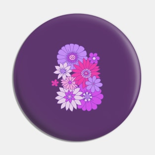 Retro Daisy Floral - Purple Dreams Pin