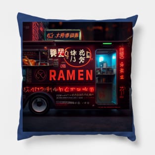 Cyberpunk Tokyo Ramen Food Truck Pillow