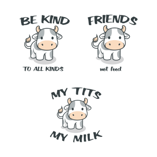 Cute Cows Sticker Pack - Set of 3 Sticker Set for Animal Rights and Liberation T-Shirt