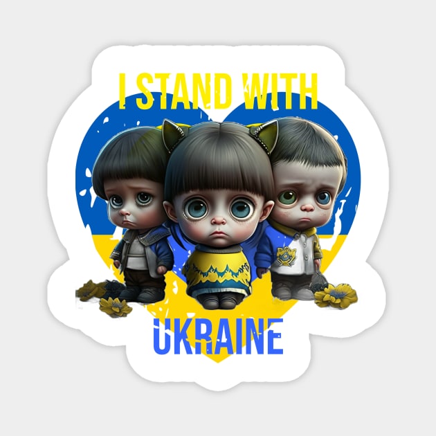 Children should not cry in Ukraine Magnet by MystaphART