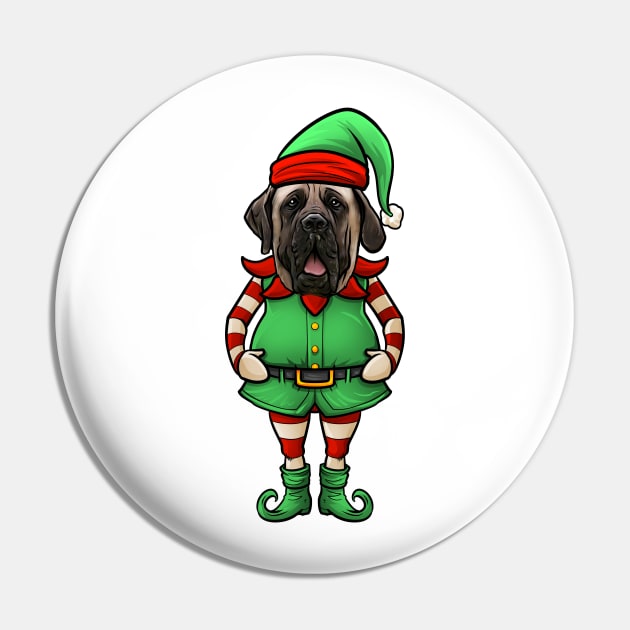 English Mastiff Christmas Elf Pin by whyitsme