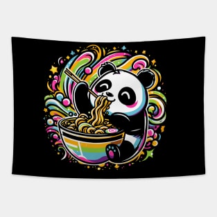 Panda Eating Ramen Tapestry