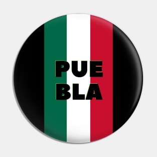 Puebla City in Mexican Flag Colors Vertical Pin