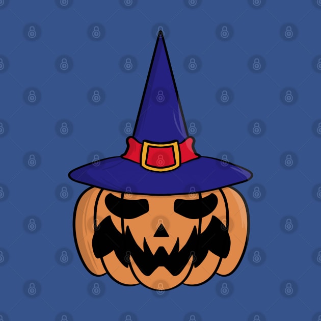 Halloween pumpkin wearing a witch's hat by DiegoCarvalho