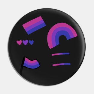 bisexual bi sticker pack heart flag rainbow Pin