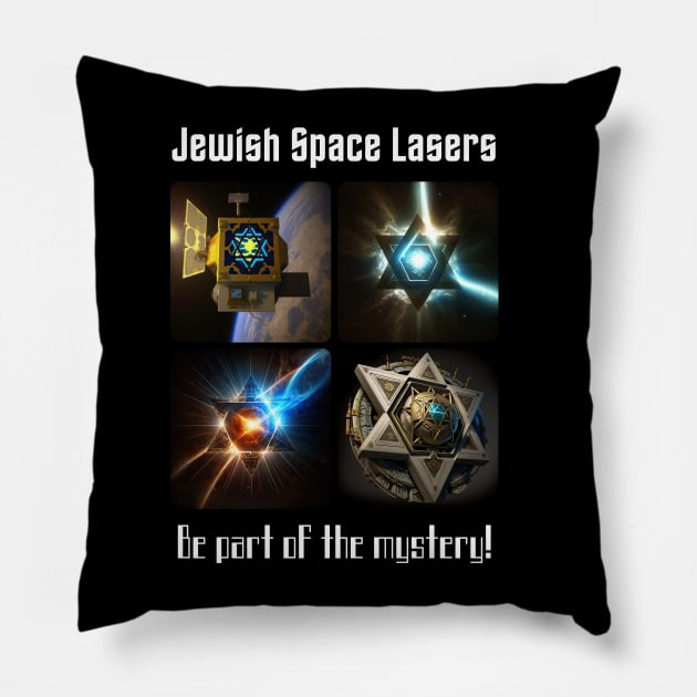 Jewish Space Lasers v5 Pillow by AI-datamancer