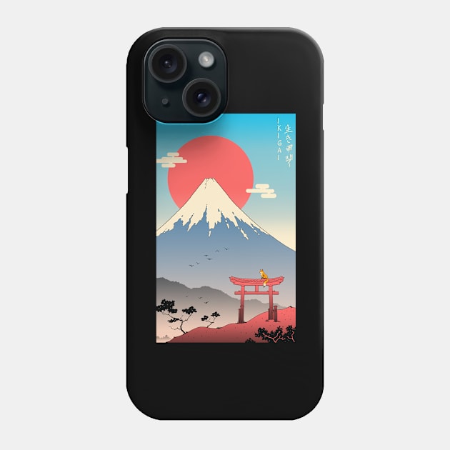 Ikigai in Mt. Fuji Back Print Phone Case by Vincent Trinidad Art