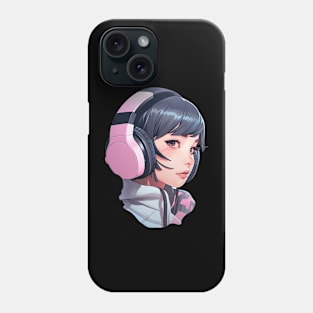 Cute headphone anime girl Phone Case