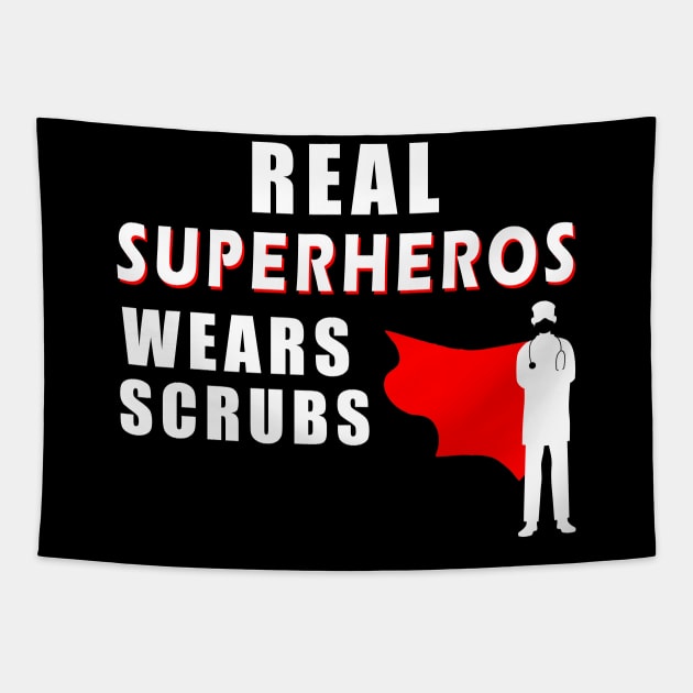 real superheroes wear scrubs Tapestry by Flipodesigner