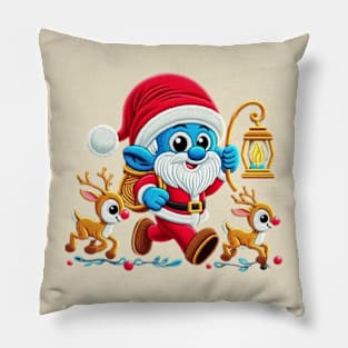 Christmas Santa with Lamp vii Pillow