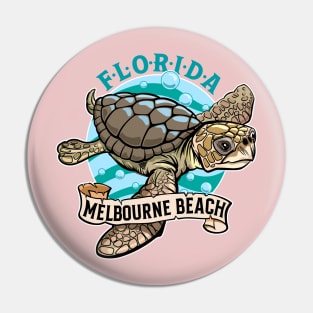 Loggerhead Sea Turtle Melbourne Beach Florida Pin