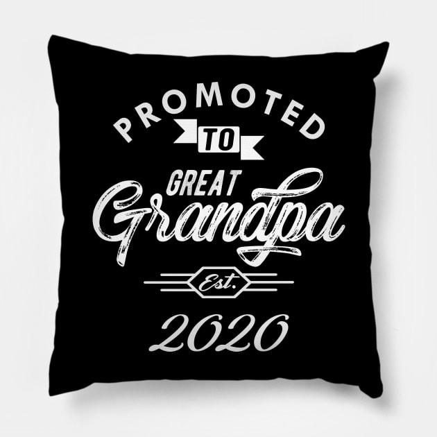 Promoted to great grandpa est. 2020 Pillow by KC Happy Shop