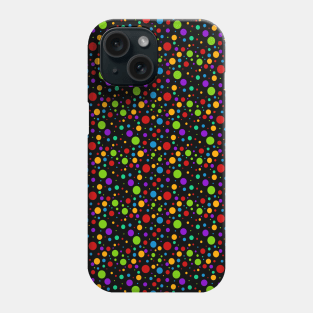 Rainbow Polka Dot on Black Phone Case