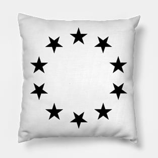 Stars in circle Black Pillow