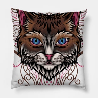 Cat Mandala Pillow