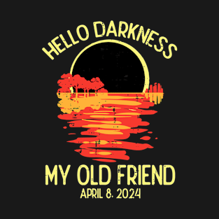 Total Solar Eclipse April 8 2024 Retro Groovy Women Kids Men T-Shirt