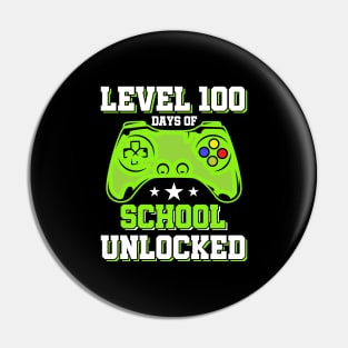 Level 100 Days Of School Unlocked Gamer Video Games Boys Pin
