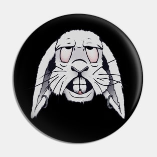 Meshuggah faced bunny Pin