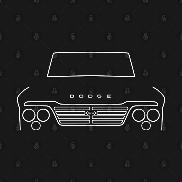 Vintage 1960s Dodge 100 Sweptline D/W series truck white outline graphic by soitwouldseem