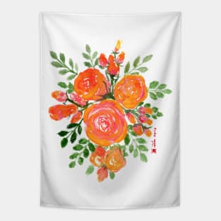 Blossom of roses bouquet bunch of flowers Tapestry