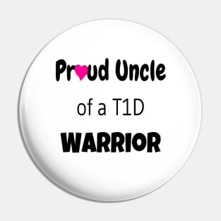 Proud Uncle Black Font Pink Heart Pin