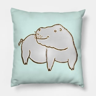 Hippopotamus Caricature Pillow