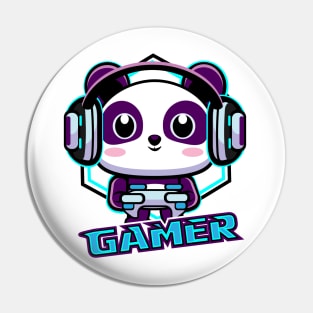 Panda Gamer Kawaii Pin