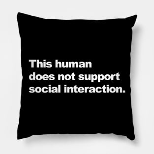 This human does not support social interaction. Pillow