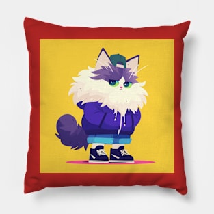 Streetwise Serenity: The Ragdoll Rebel Pillow