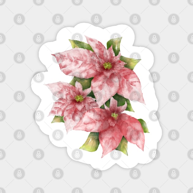 Poinsettia Christmas Flower Magnet by ArTeaCupcake