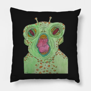 Green Lizard Monster Pillow