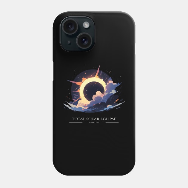 Celestial Total Solar Eclipse, Total Solar Eclipse Astronomy Art Phone Case by Moonfarer