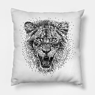 Pointillism Lion Pillow