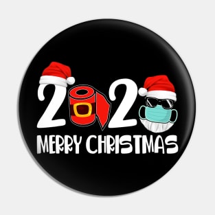 Merry Christmas 2020 Quarantine Christmas Santa Face Mask Pin