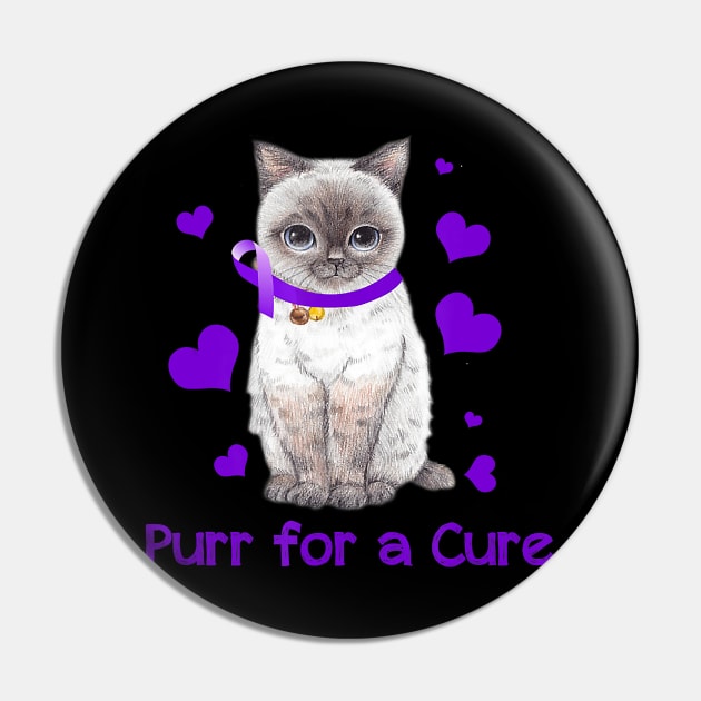 CAT PURR CUTE ALZHEIMER AWARENESS Gift Pin by thuylinh8