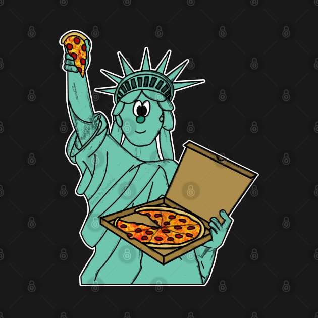 Statue Of Liberty Pizza Independence Day 4th July by doodlerob