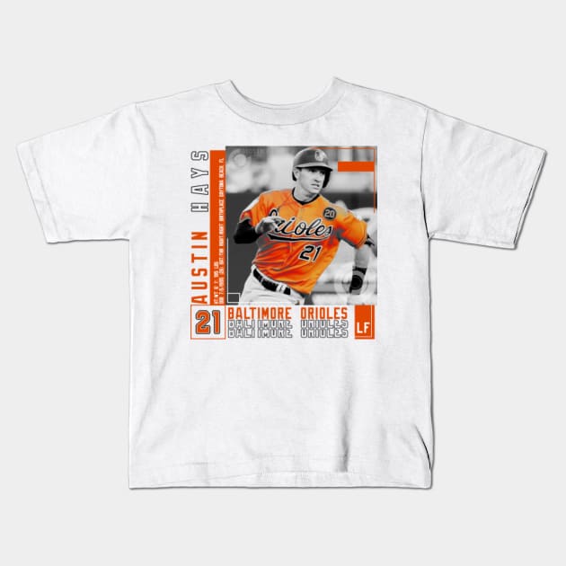 Rinkha Austin Hays Baseball Edit Tapestries Orioles Kids T-Shirt