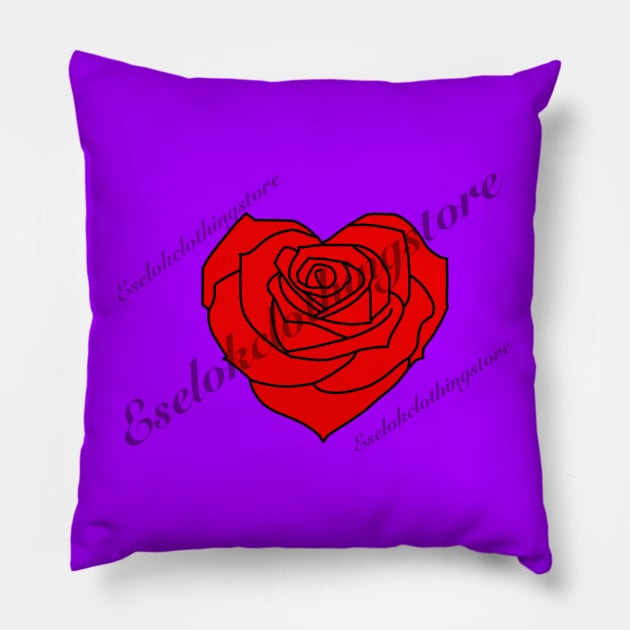 Heart Rose Pillow by Eselokclothingstore