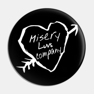 Misery Loves Company carved love heart and arrow Pin