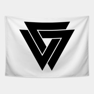 Upside Down Valknut Symbol Tapestry