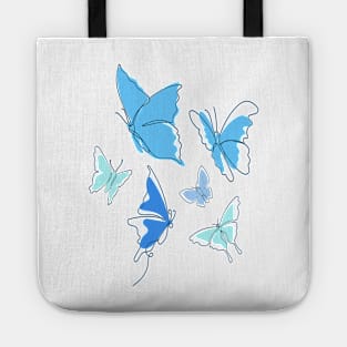 Blue butterflies Tote