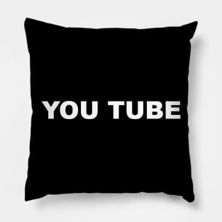 YOU TUBE TYPOGRAPHY WORD TEXT STRING Pillow