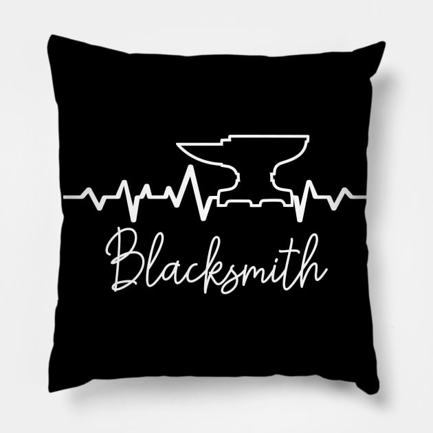 Blacksmith Heartbeat ECG Smithing Anvil Pillow by Lumio Gifts