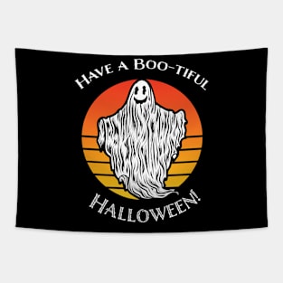 Ghost Have a Boo-tiful Halloween Retro Vintage Tapestry