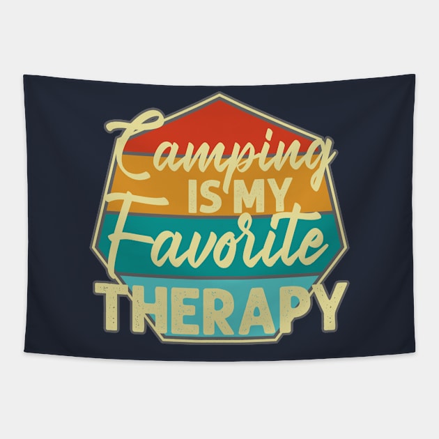 Camping is my favorite therapy Tapestry by BE MY GUEST MARKETING LLC