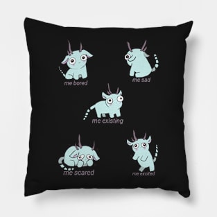 Funny creature with emotions stickers pack Pillow