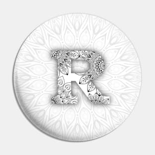 'R' Intricate Pattern Pin