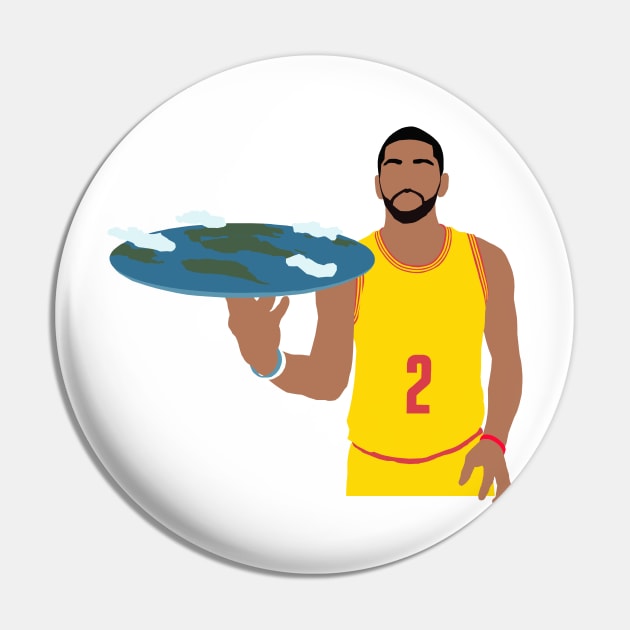 Kyrie Irving Flat Earth Pin by rattraptees