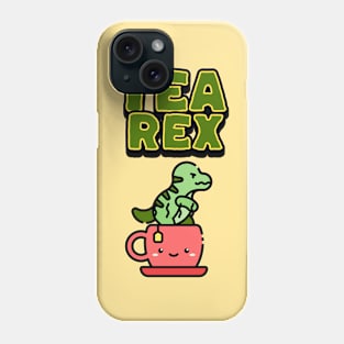 Trex tea rex pun typography tyrannosaurus dinosaur | Morcaworks Phone Case